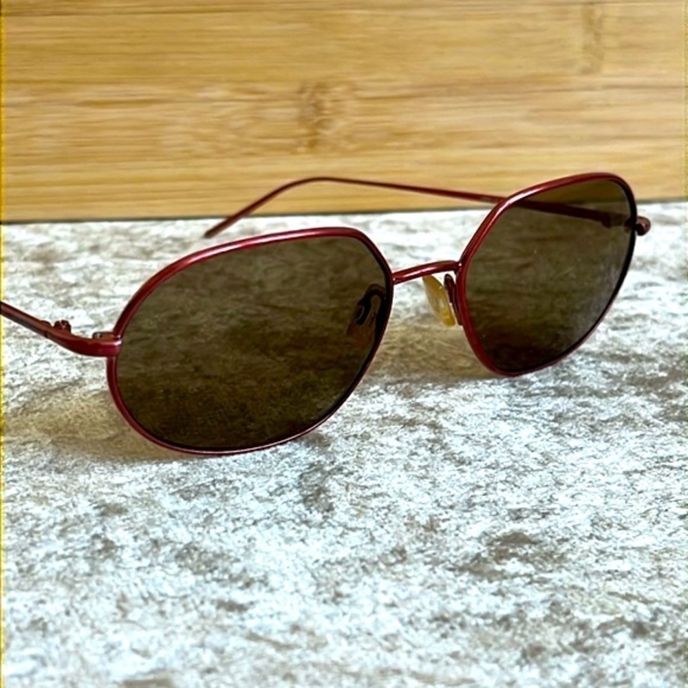 Fendi Retro Pink Metal Wire Frame Sunglasses Round Geometric Lightweight Shades